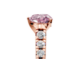 Rose gold Fancy Pink Heart  Cut Diamond Solitaire with Pave Band and Four-Prong Setting_118