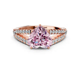 Rose gold Fancy Pink Heart Cut Diamond Split Shank Pavé Engagement Ring with Four-Prong Setting_91