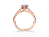 Rose gold Fancy Pink Heart Cut Diamond Split Shank Pavé Engagement Ring with Four-Prong Setting_94