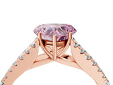 Rose gold Fancy Pink Heart Cut Diamond Split Shank Pavé Engagement Ring with Four-Prong Setting_95
