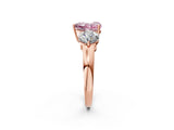 Rose gold Fancy Pink Heart Cut Diamond Three-Stone Ring with Prong Setting and Classic Band_144