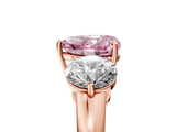 Rose gold Fancy Pink Heart Cut Diamond Three-Stone Ring with Prong Setting and Classic Band_147