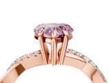 Rose gold Fancy Pink Heart  Cut Diamond Twist Band Solitaire with Prong Setting_46