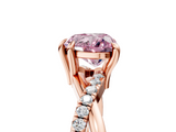Rose gold Fancy Pink Heart  Cut Diamond Twist Band Solitaire with Prong Setting_47