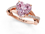 Rose gold Fancy Pink Heart  Cut Diamond Twisted Band Engagement Ring with Prong Setting_4