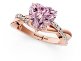 Rose gold Fancy Pink Heart  Cut Diamond Twisted Band with Pavé Setting and Four-Prong Setting_22