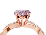 Rose gold Fancy Pink Heart  Cut Diamond Twisted Band with Pavé Setting and Four-Prong Setting_25