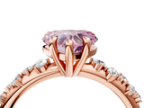 Rose gold Fancy Pink Heart  Cut Diamond Vine Band with Four-Prong Setting_44