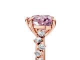 Rose gold Fancy Pink Heart  Cut Diamond Vine Band with Four-Prong Setting_45