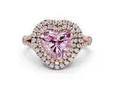Rose gold Fancy Pink Heart  Cut Double Halo Split Shank Diamond Ring with Prong Setting_50
