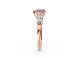Rose gold Fancy Pink Heart  Cut Five-Stone Prong Set Diamond Ring with Classic Band_33