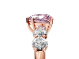 Rose gold Fancy Pink Heart  Cut Five-Stone Prong Set Diamond Ring with Classic Band_36