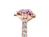 Rose gold Fancy Pink Heart  Cut Halo Diamond Engagement Ring with Pave Band and Four-Prong Setting_33
