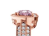 Rose gold Fancy Pink Heart Cut Halo Diamond Engagement Ring with Pave Split Shank and Four-Prong Setting_5