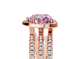 Rose gold Fancy Pink Heart  Cut Halo Diamond Engagement Ring with Split Shank and Four-Prong Setting_25