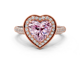 Rose gold Fancy Pink Heart  Cut Halo Diamond Pave Band with Four-Prong Setting_37