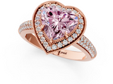 Rose gold Fancy Pink Heart  Cut Halo Diamond Pave Band with Four-Prong Setting_38