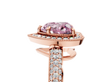 Rose gold Fancy Pink Heart  Cut Halo Diamond Pave Band with Four-Prong Setting_42