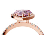 Rose gold Fancy Pink Heart Cut Halo Diamond Pave Band with Prong Setting_4
