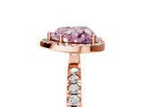 Rose gold Fancy Pink Heart Cut Halo Diamond Pave Band with Prong Setting_5