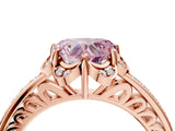 Rose gold Fancy Pink Heart  Cut Halo Diamond Ring with Channel Set Band and Four-Prong Setting_37