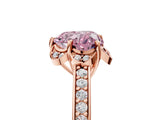Rose gold Fancy Pink Heart  Cut Halo Diamond Ring with Channel Set Band and Four-Prong Setting_38