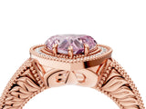 Rose gold Fancy Pink Heart  Cut Halo Diamond Ring with Pavé Band and Four-Prong Setting_53