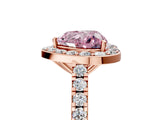 Rose gold Fancy Pink Heart Cut Halo Diamond Ring with Pavé Band and Three-Prong Setting_5
