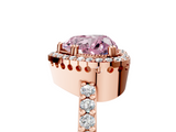 Rose gold Fancy Pink Heart  Cut Halo Diamond Ring with Pave Band and Four-Prong Setting_28