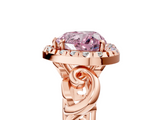 Rose gold Fancy Pink Heart  Cut Halo Diamond Ring with Scrollwork Band and Four-Prong Setting_106