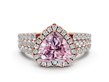 Rose gold Fancy Pink Heart Cut Halo Pavé Diamond Engagement Ring with Split Shank and Four-Prong Setting_3