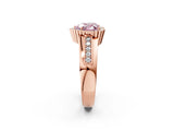 Rose gold Fancy Pink Heart  Cut Halo Pave Band Four-Prong Ring_51