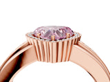 Rose gold Fancy Pink Heart  Cut Halo Pave Band Four-Prong Ring_53