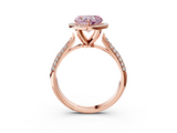 Rose gold Fancy Pink Heart  Cut Halo Pave Band Four-Prong Setting Ring_23