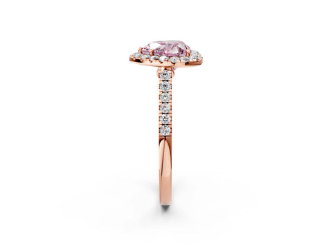 Rose gold Fancy Pink Heart Cut Halo Pave Diamond Engagement Ring with Four-Prong Setting_2