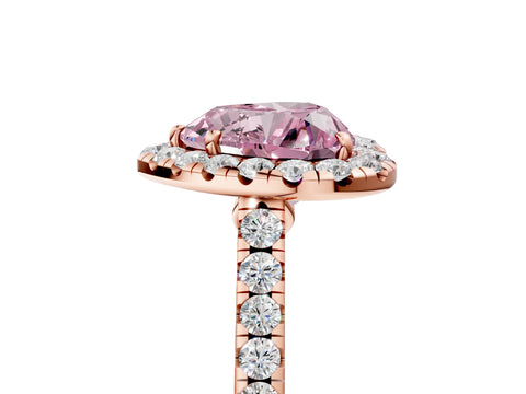 Rose gold Fancy Pink Heart Cut Halo Pave Diamond Engagement Ring with Four-Prong Setting_5