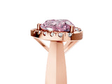 Rose gold Fancy Pink Heart  Cut Halo Solitaire Engagement Ring with Square Band and Four-Prong Setting_155