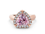 Rose gold Fancy Pink Heart  Cut Halo Solitaire Engagement Ring with Square Band and Four-Prong Setting_66