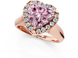 Rose gold Fancy Pink Heart  Cut Halo Solitaire Engagement Ring with Square Band and Four-Prong Setting_67
