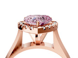 Rose gold Fancy Pink Heart  Cut Halo Solitaire Engagement Ring with Square Band and Four-Prong Setting_70