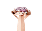 Rose gold Fancy Pink Heart  Cut Halo Solitaire Engagement Ring with Square Band and Four-Prong Setting_71