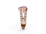 Rose gold Fancy Pink Heart  Cut Halo Split Shank Diamond Ring with Four-Prong Setting_47