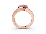 Rose gold Fancy Pink Heart  Cut Halo Split Shank Diamond Ring with Four-Prong Setting_48