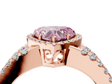 Rose gold Fancy Pink Heart  Cut Halo Split Shank Diamond Ring with Four-Prong Setting_49