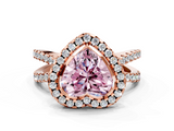 Rose gold Fancy Pink Heart  Cut Halo Split Shank Pave Set Ring_62