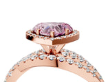 Rose gold Fancy Pink Heart  Cut Halo Split Shank Prong Setting Ring_16