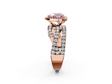 Rose gold Fancy Pink Heart  Cut Halo Split Shank Prong Setting Ring_63