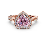 Rose gold Fancy Pink Heart  Cut Halo Twisted Band Four-Prong Ring_21