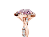 Rose gold Fancy Pink Heart  Cut Halo Twisted Band Four-Prong Ring_26