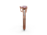 Rose gold Fancy Pink Heart  Cut Milgrain Channel Set Engagement Ring with Solitaire Prong Setting_50